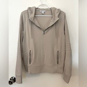 Athleta Venice Moto Hoodie Sweatshirt Abalone Beige Size Medium